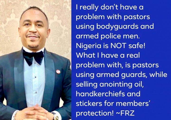 'Pastors are using bodyguards while selling stickers to members for protection' - Daddy Freeze