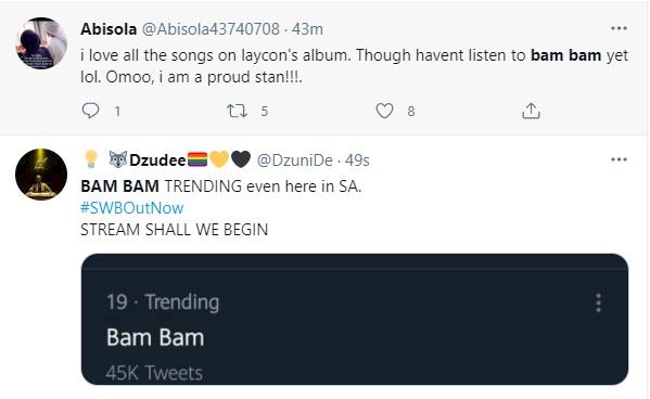 #SWBtheAlbum: 'Bam Bam' trends as Laycon releases debut album 'Shall We Begin'