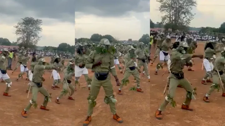 Amid incessant attacks by bandits, NYSC corps members spotted training aggressively in Benue (Video)