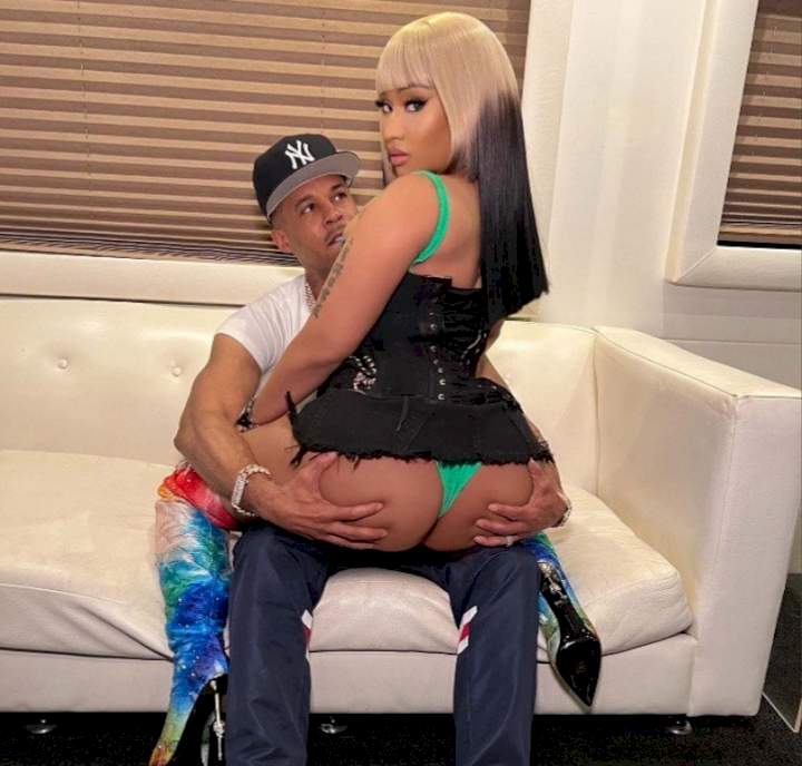 Nicki Minaj's husband grabs her bare bum as she poses in skimpy underwear (photos)