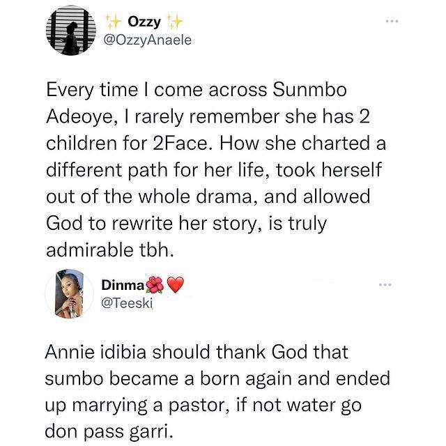 Netizens praise 2Face's third baby mama, Sunmbo Adeoye, as they berate Pero for intruding on singer's marriage