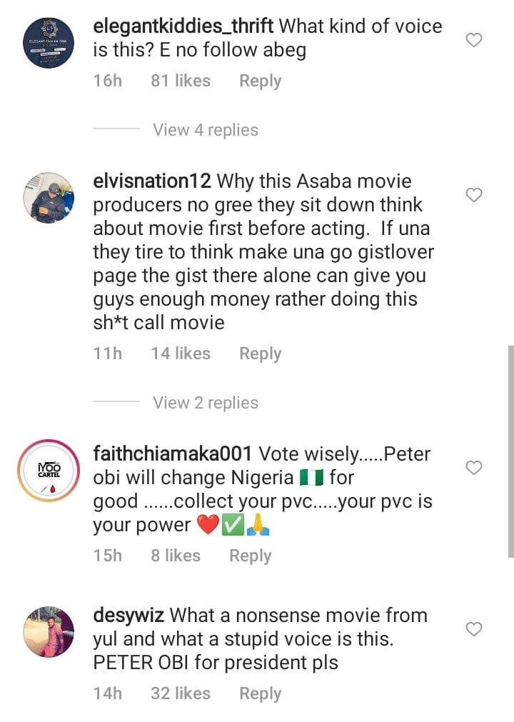 'That voice wasn't necessary' - Yul Edochie under fire as he acts as Peter Obi in new movie (Video)