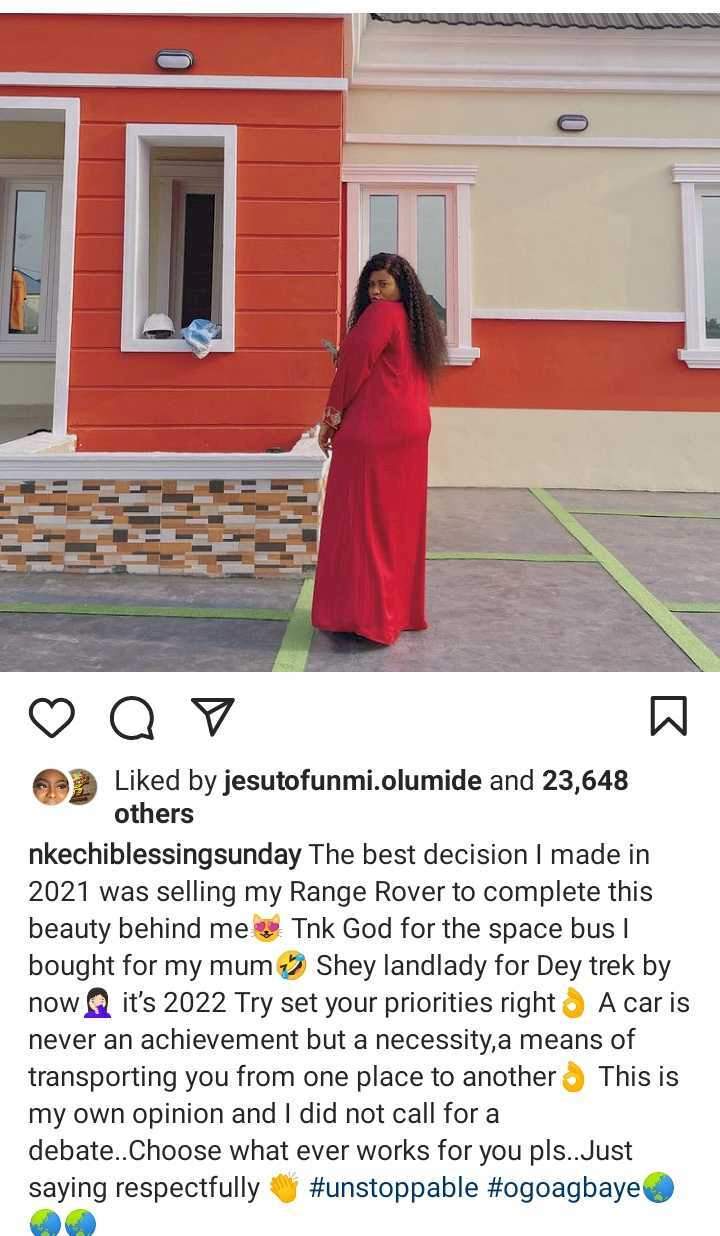 I sold my Range Rover to complete house project - Nkechi Blessing reveals