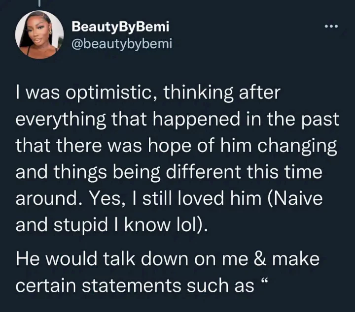 Sheggz's ex, Bemi, opens up about their relationship, why she stopped rooting for him on BBNaija