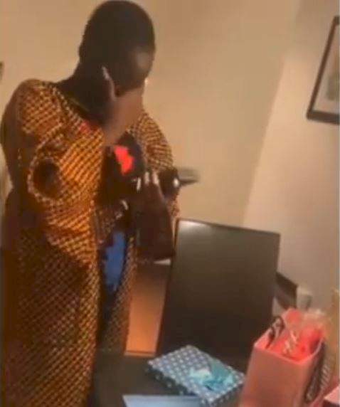 BBNaija's Saskay gets emotional as she receives an iPhone 12 Pro from abroad-based fans (Video)