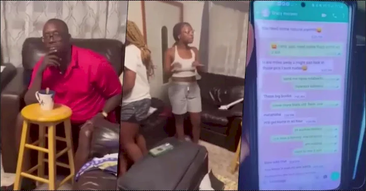 Cheating father dumbfounded as children confronts him, displays evidence on big screen (Video)