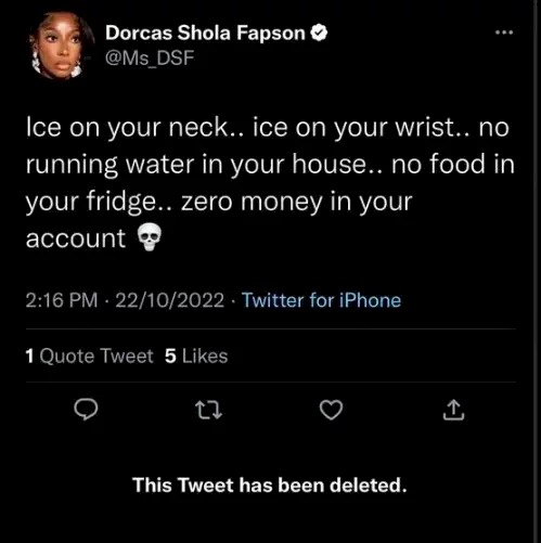 Dorcas Shola-Fapson roasts ex, Skiibii in cryptic post
