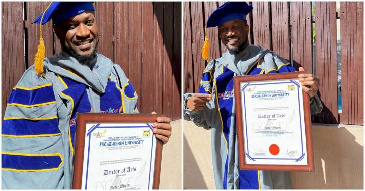 Singer Peter Okoye Bags Doctorate Degree (Photos)
