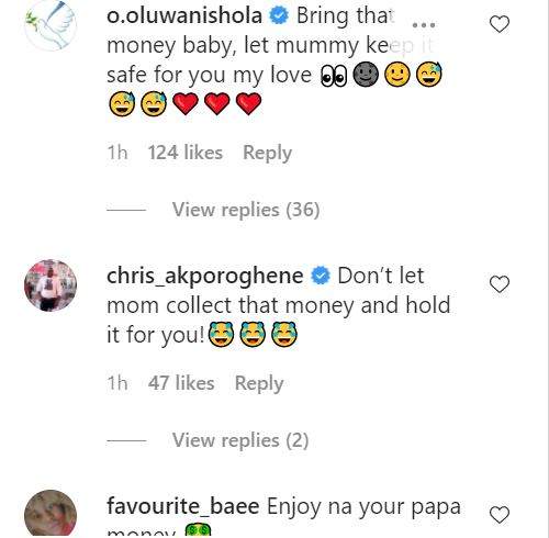 Reactions as Wizkid's son flaunts N1M cash gift from his father (Video)