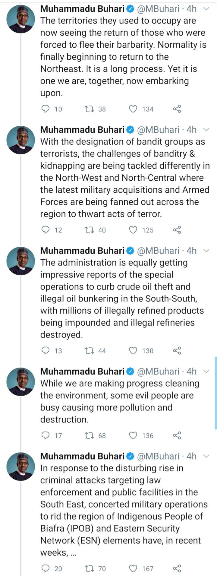 Buhari returns to Twitter for the first time since the platform was banned in Nigeria