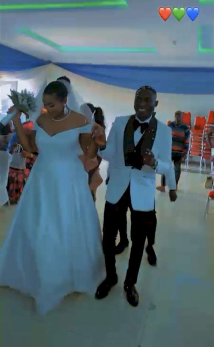Man celebrates as he ties the knot with American lady who made advances to him in Dm