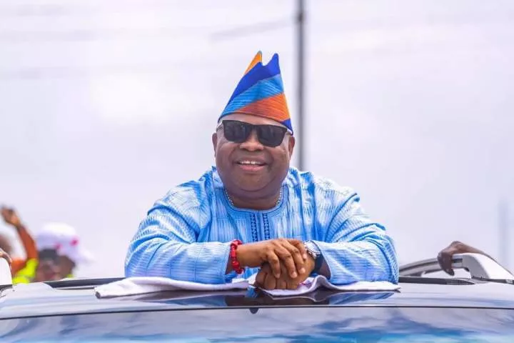 "He's such a happy person" - Governor Adeleke praised as he shows off drumming skills (Video)