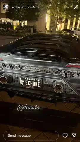 E choke - Davido reportedly splashes millions of naira on new Lamborghini