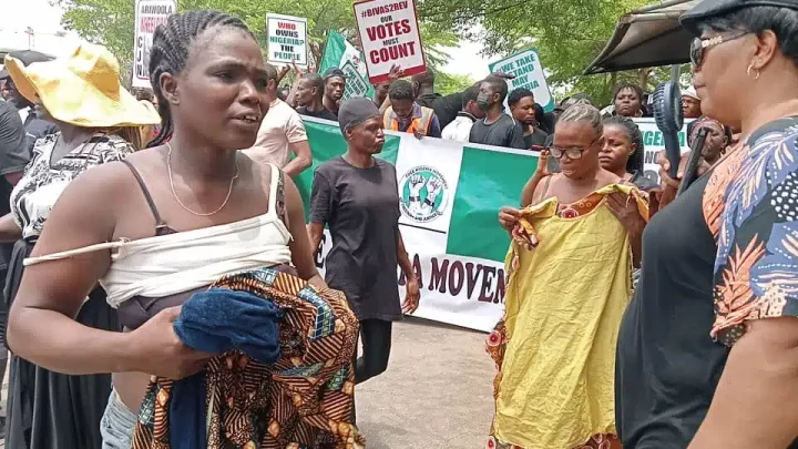 Women protest topless at US Embassy in anger over 2023 election