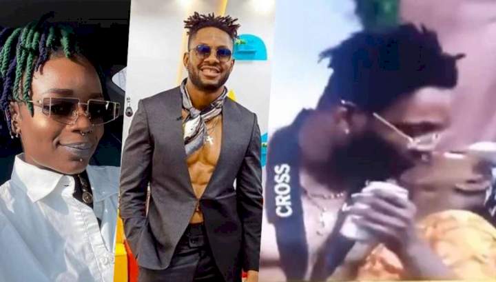 BBNaija: Moment Cross and Arin share a kiss after jacuzzi party (Video)