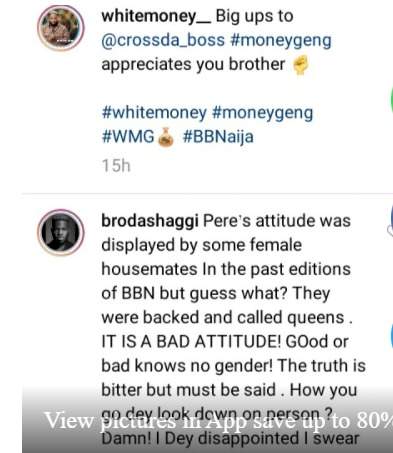 BBNaija: 'Pere's bad attitude was displayed by female housemates in the past but they were called queens' - Broda Shaggi