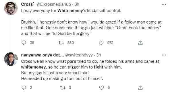 #BBNaija: 'I wish Biggie can allow them to fight without disqualification' - Reactions as Whitemoney and Pere fight dirty in the house