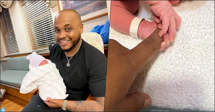 Davido's cousin, Sina Rambo rejoices as he welcomes baby girl