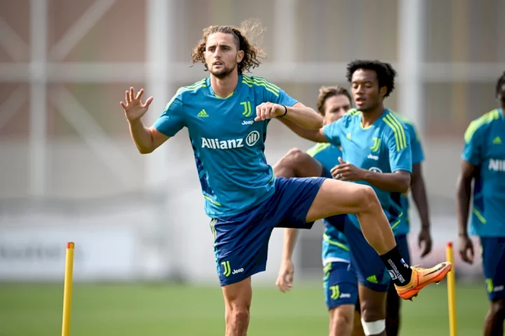 TURIN, ITALY - JULY 12: Adrien Rabiot in action during a training session at JTC on July 12, 2022 in Turin, Italy. (Photo by Daniele Badolato - Juventus FC/Juventus FC via Getty Images)