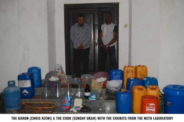 NDLEA release photos of Chris Nzewi, owner of Meth laboratory uncovered in VGC estate, Lagos