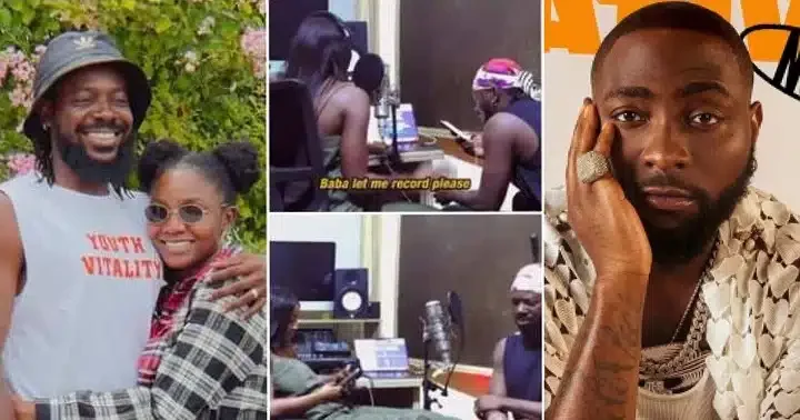 Davido reacts to hilarious video of Adekunle Gold and Simi recording in the studio