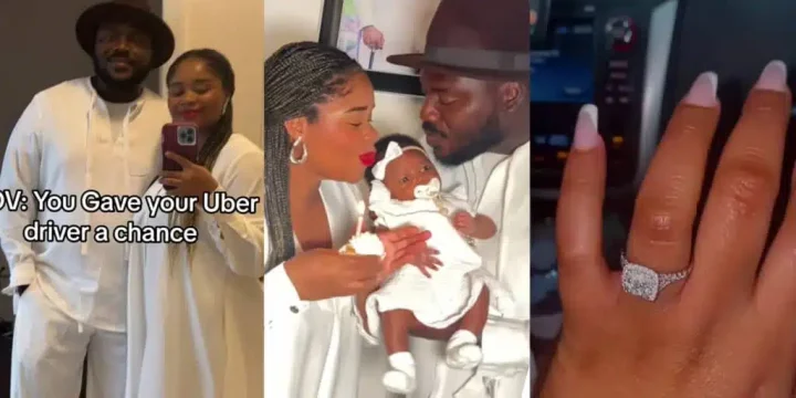 Nigerian lady welcomes baby months after engagement to her uber driver