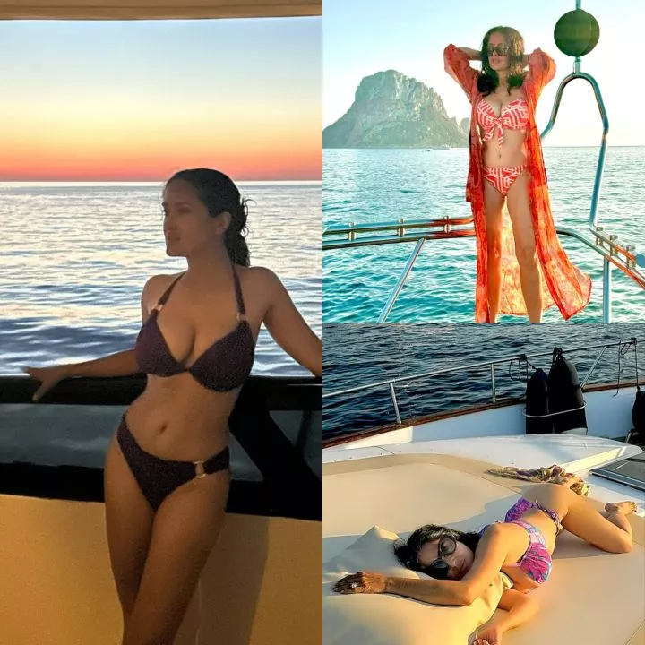 Salma Hayek shows off incredible figure in bikini as she celebrates 58th birthday