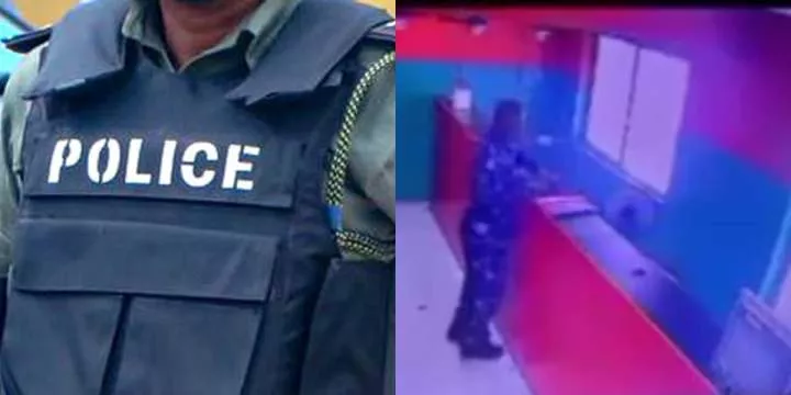 Alleged police officer captured on CCTV stealing from a store