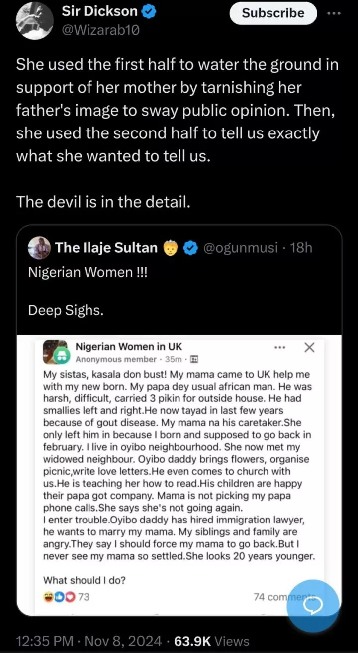 UK-based Nigerian woman laments as Caucasian widowed neighbor plans to marry her visiting mother