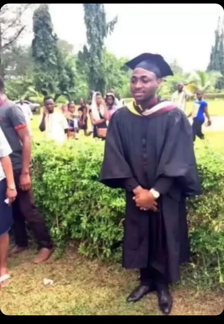 Davido reacts as female fan recreates his graduation photo