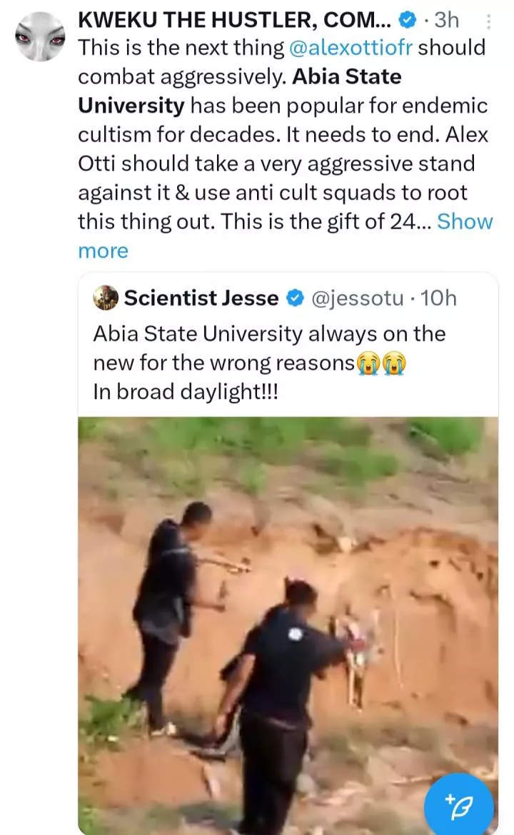 Final year ABSU student is chased down and shot dead by cultist in shocking attack caught on video