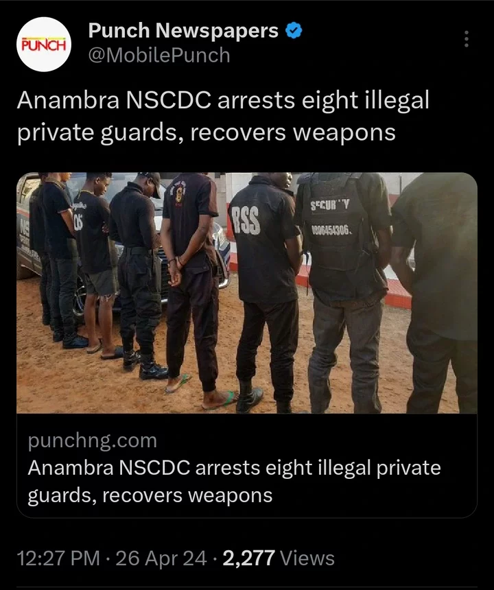 Today's Headlines: Military Commander Shot Dead In Katsina, Anambra NSCDC Arrests 8 Private Guards