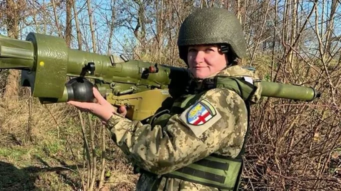 Watch as Ukrainian nursery teacher blows up Russian cruise missile with her first EVER shot before falling to her knees