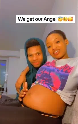 'Dey don born my pikin' - Netizens gush as young couple show off their cute baby