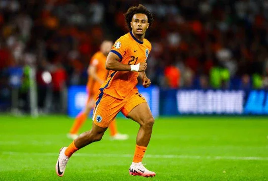 Joshua Zirkzee made his senior debut for the Netherlands in their win over Turkey at Euro 2024