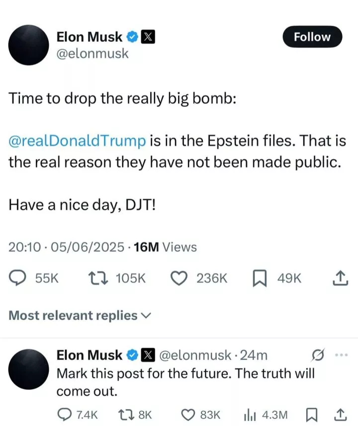 Donald Trump Is Mentioned In The Epstein Files - Elon Musk Makes Bombshell Claim Amid Their Feud