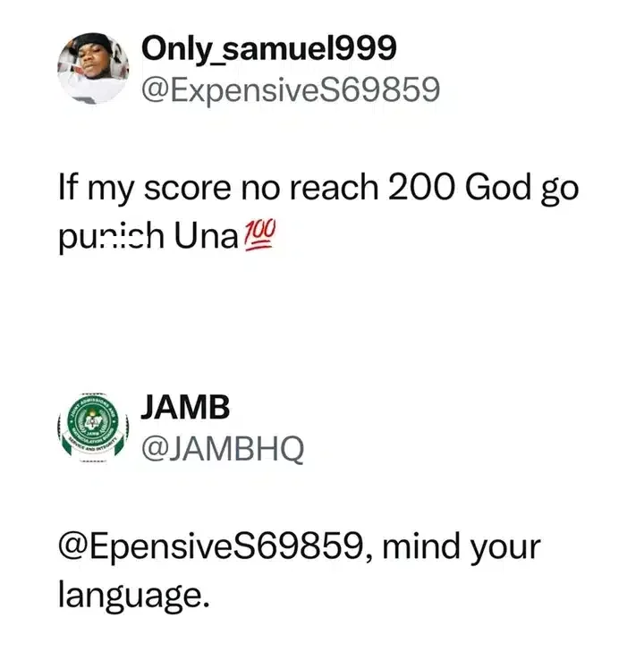 JAMB responds to candidate over mispelling 'punish'