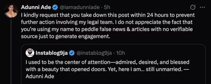 Adunni Ade debunks report suggesting 'beauty ruined her marriage chances'