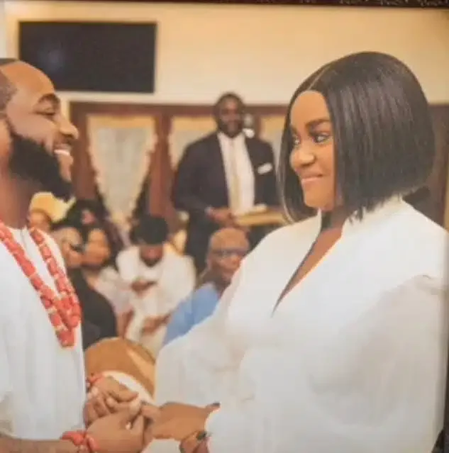 Pictures from Davido and Chioma's marriage ceremony surfaces