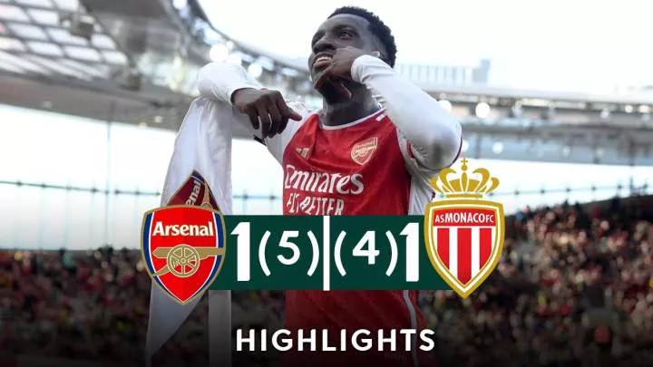 Arsenal 1 - 1 (PEN 5-4) AS Monaco (Aug-02-2023) Club Friendly Highlights