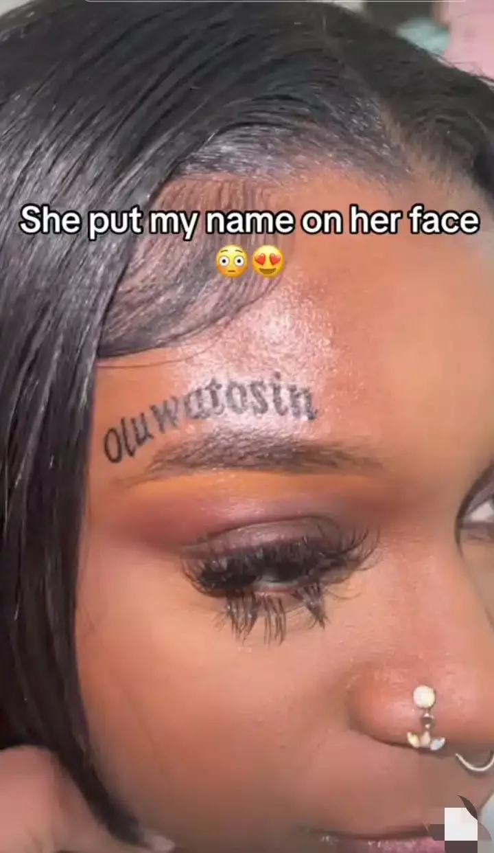 Lady Tattoos Boyfriend S Name On Her Face To Prove Her Love For Him   LqXNE3BJ7lE.webp