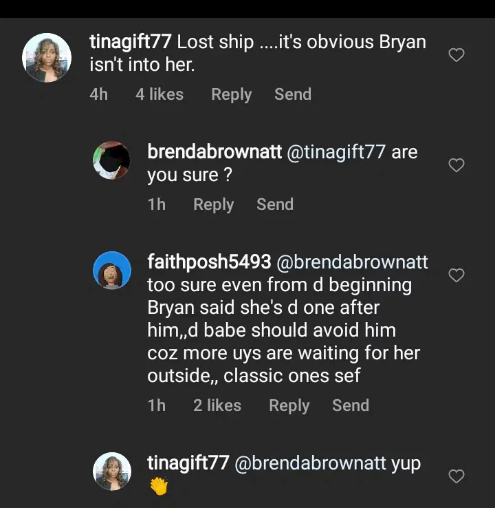 'She's the one after him, the ship is going to crash' - netizens advise Daniella to break up with Bryann after flirting (video)