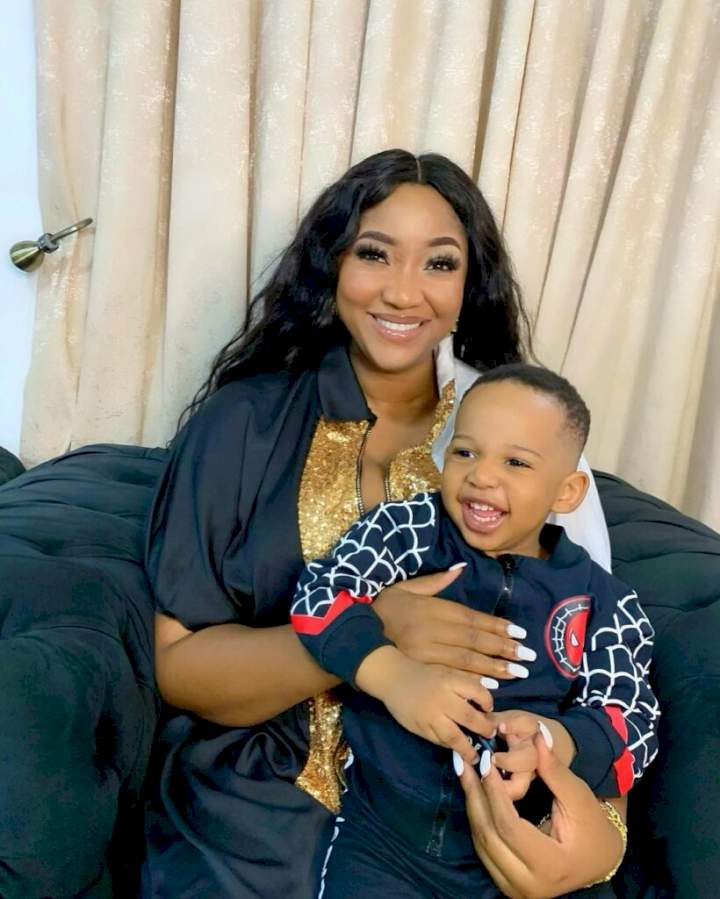 Yul Edochie's second wife, Judy Austin shares lovely new photos with her son to celebrate Christmas