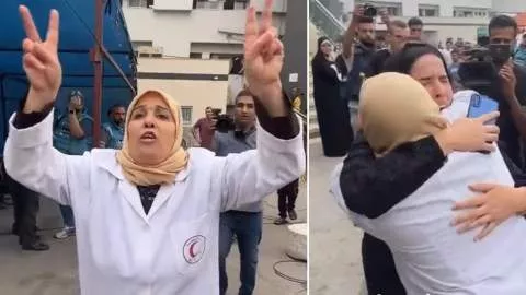 Israel-Hamas war: Palestinian doctor wails and swears in agony after finding out her husband's body was among the d3ad brought to her hospital (video)