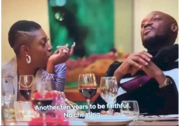 'What kind of embarrassment is this one?' - Annie Idibia under fire for tackling husband, Tuface over cheating on a show (Video)