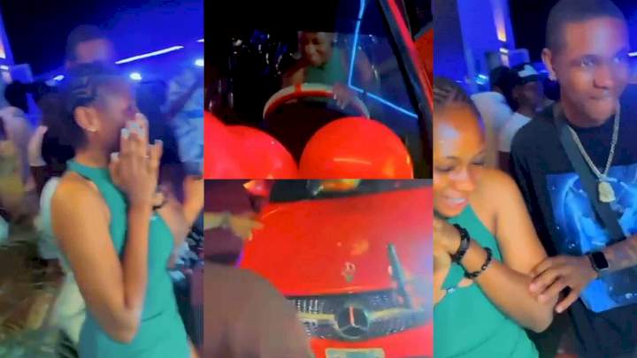 Beautiful moment young man surprises girlfriend with a Mercedes Benz G300 (Video)