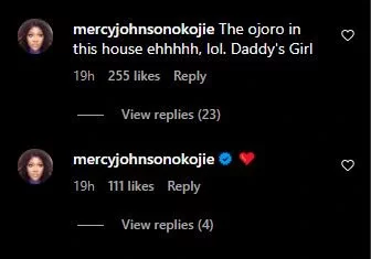 'The Ojoro in this house' - Mercy Johnson jealous as daughter enjoys special treatment at husband's office