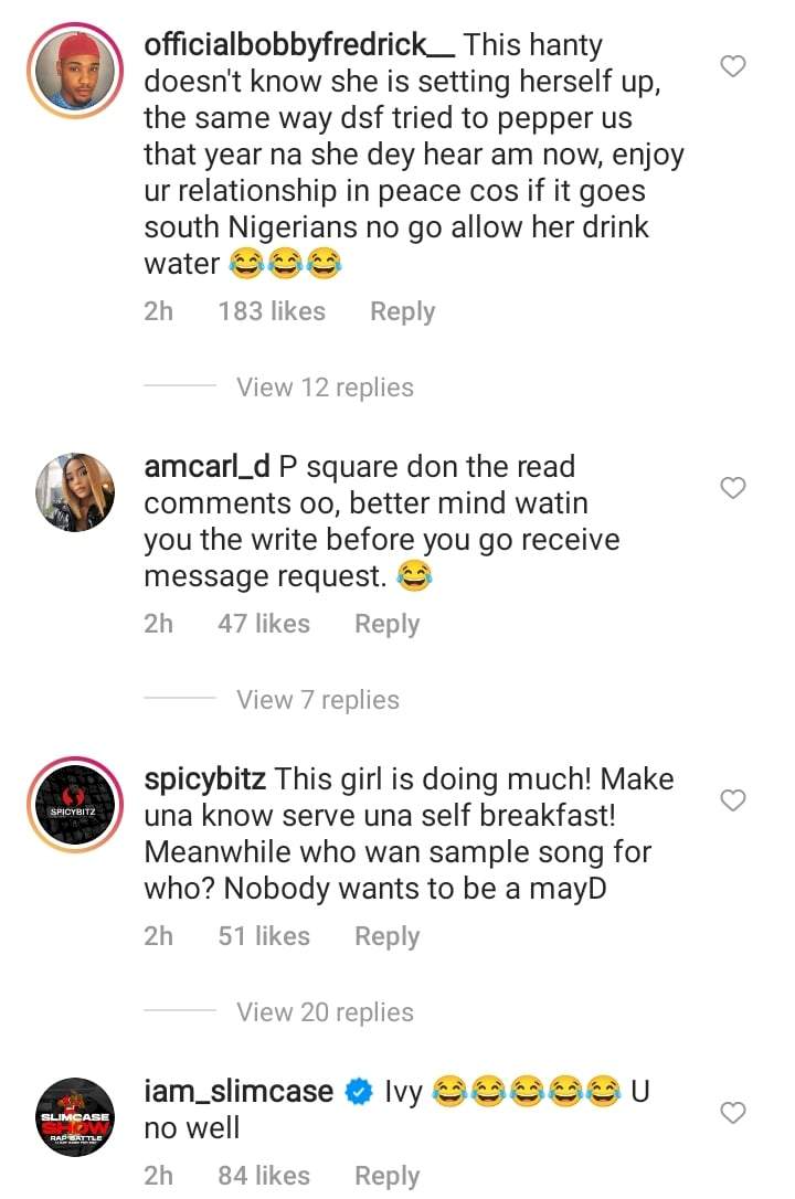'This relationship go last so?' - Reactions as Paul Okoye's lover, Ivy Ifeoma throws hot shade at budding singers (Video)