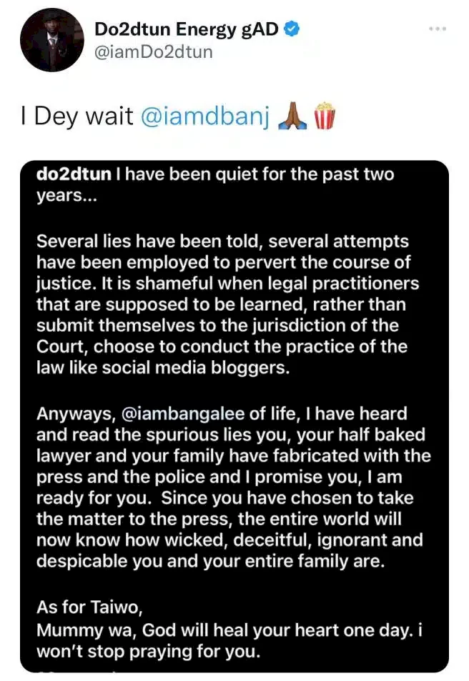'The world will know how wicked and deceitful you are' - Do2dtun calls out D'Banj amidst divorce saga