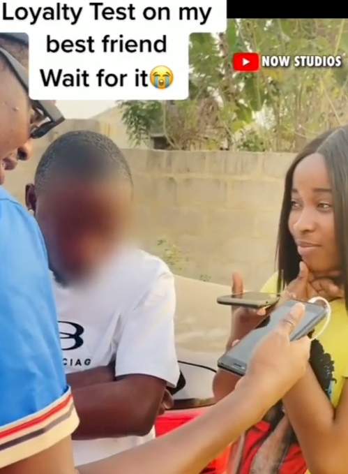 Man storms off in disappointment after using his girlfriend to test if his best friend will backstab him (Video)